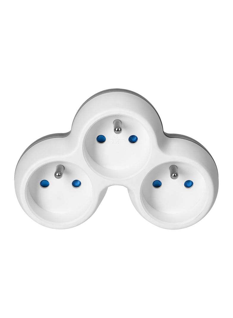 Rozgałęźnik 3x2P+Z biało-szary OR-AE-13239 ORNO