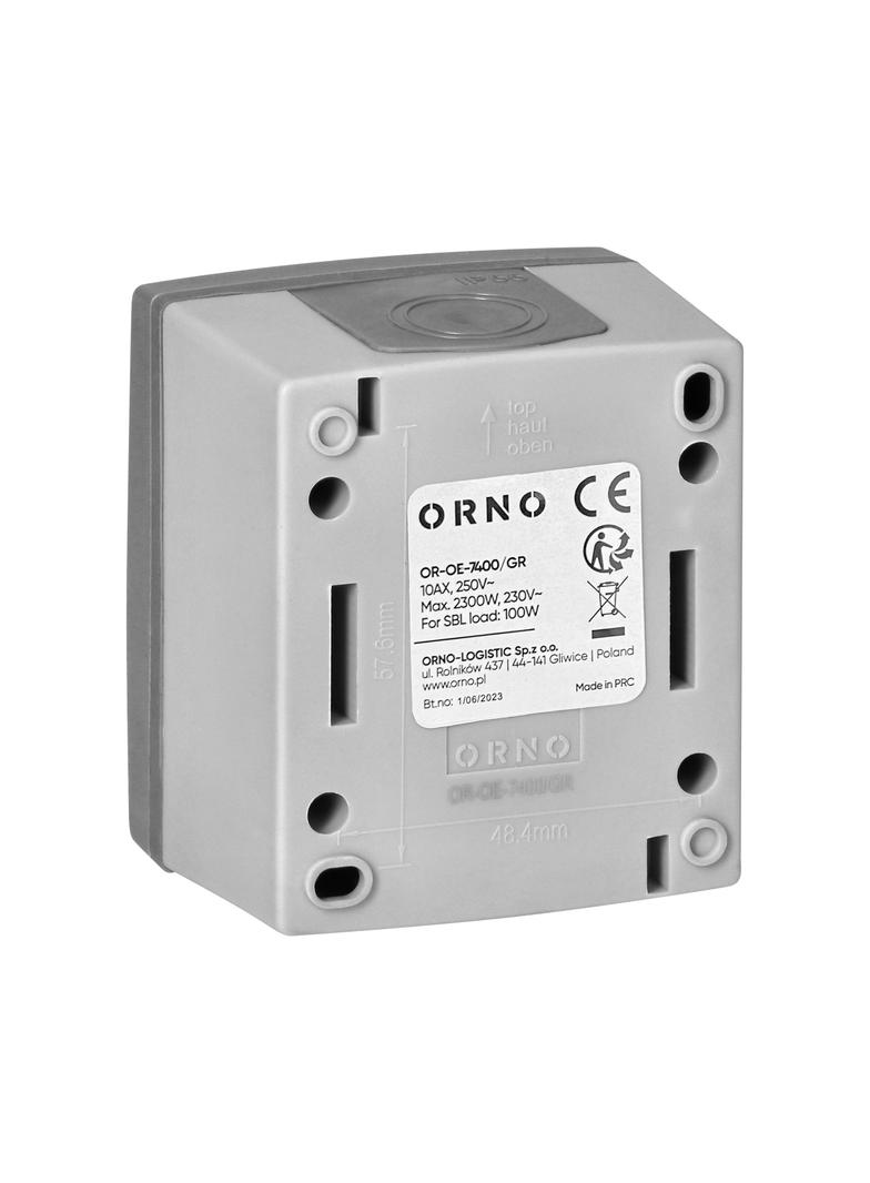 Łącznik jednobiegunowy AQUATIC PRO IP55, 10A, 230V AC, Szaro-Grafitowy OR-OE-7400/GR ORNO