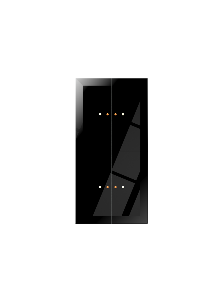 Dotykowy panel szklany podwójny 4 pól dotykowych czarny GP-22-B F&F