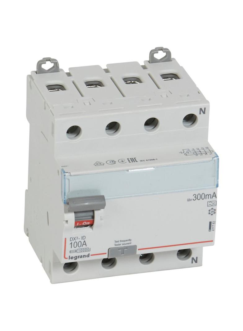 WYŁĄCZNIK RÓŻNICOWOPRĄDOWY P 304 4P 100A 300MA TYP A SERII DX3, Legrand