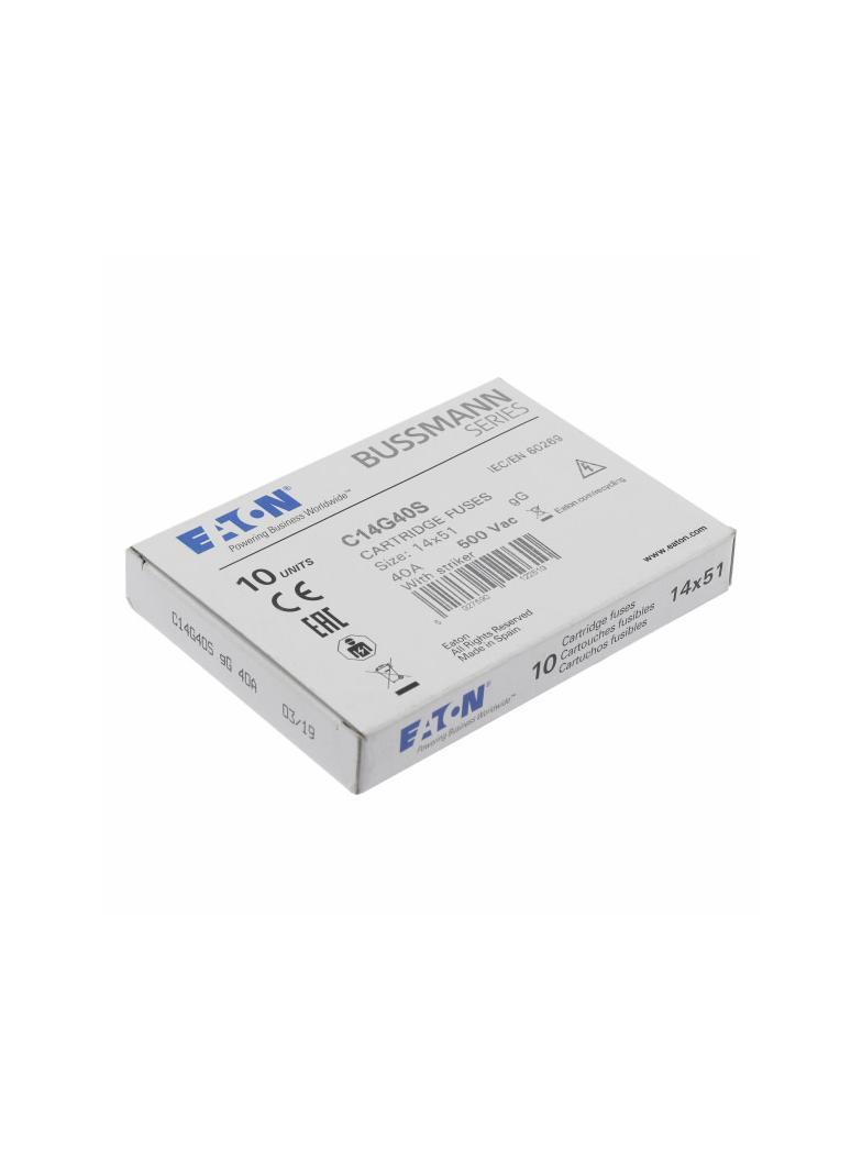 C14G40S Wkładka cylindryczna z wybijakiem 14x51 40A GG 500V AC C14G40S EATON