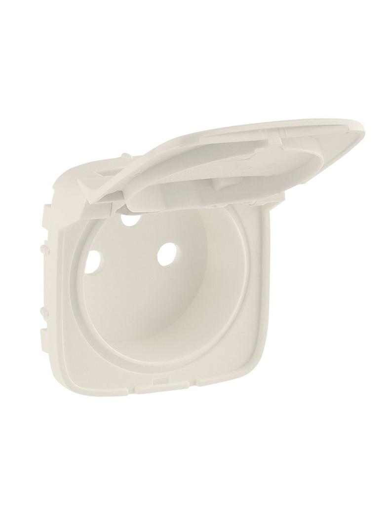 VALENA ALLURE - PLAKIETKA KREMOWA GNIAZDA POJEDYNCZEGO SCHUKO 2P+Z Z KLAPKĄ, Legrand