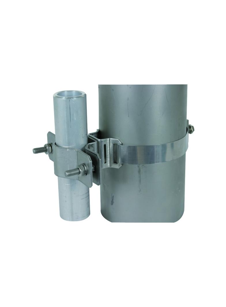 Element mocujący do rur fi 40 mm z obejmą taśmową, stal nierdzewna NIRO