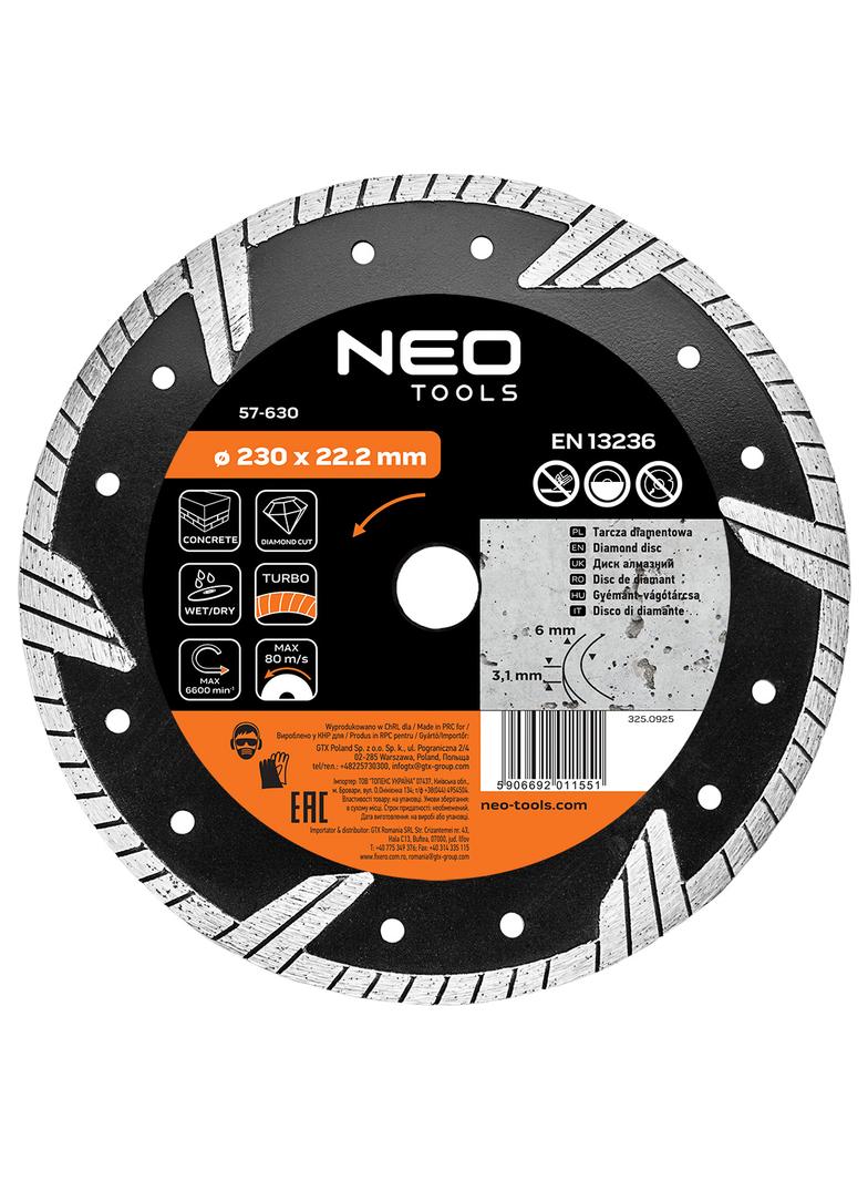 Tarcza diamentowa 230 x 22.2 mm, turbo