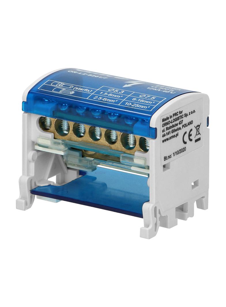 Blok rozdzielczy 2-rzędowy 7 przewodów OR-LZ-8201/7 ORNO