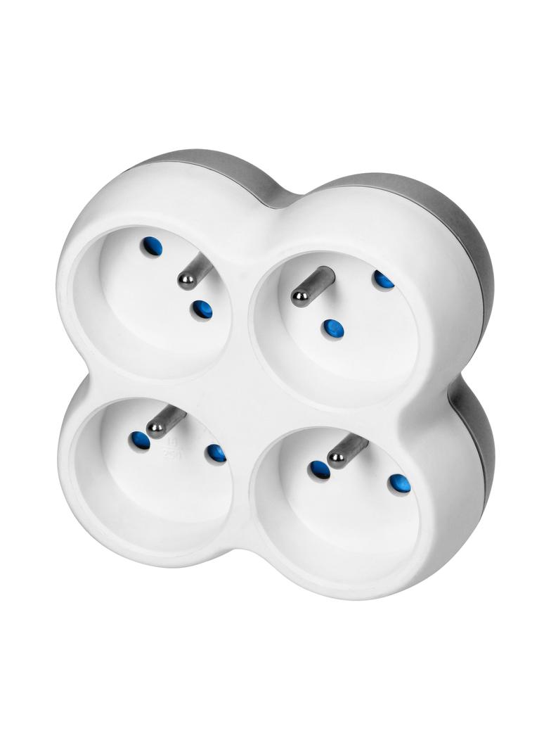 Rozgałęźnik 4x2P+Z biało-szary OR-AE-13240 ORNO