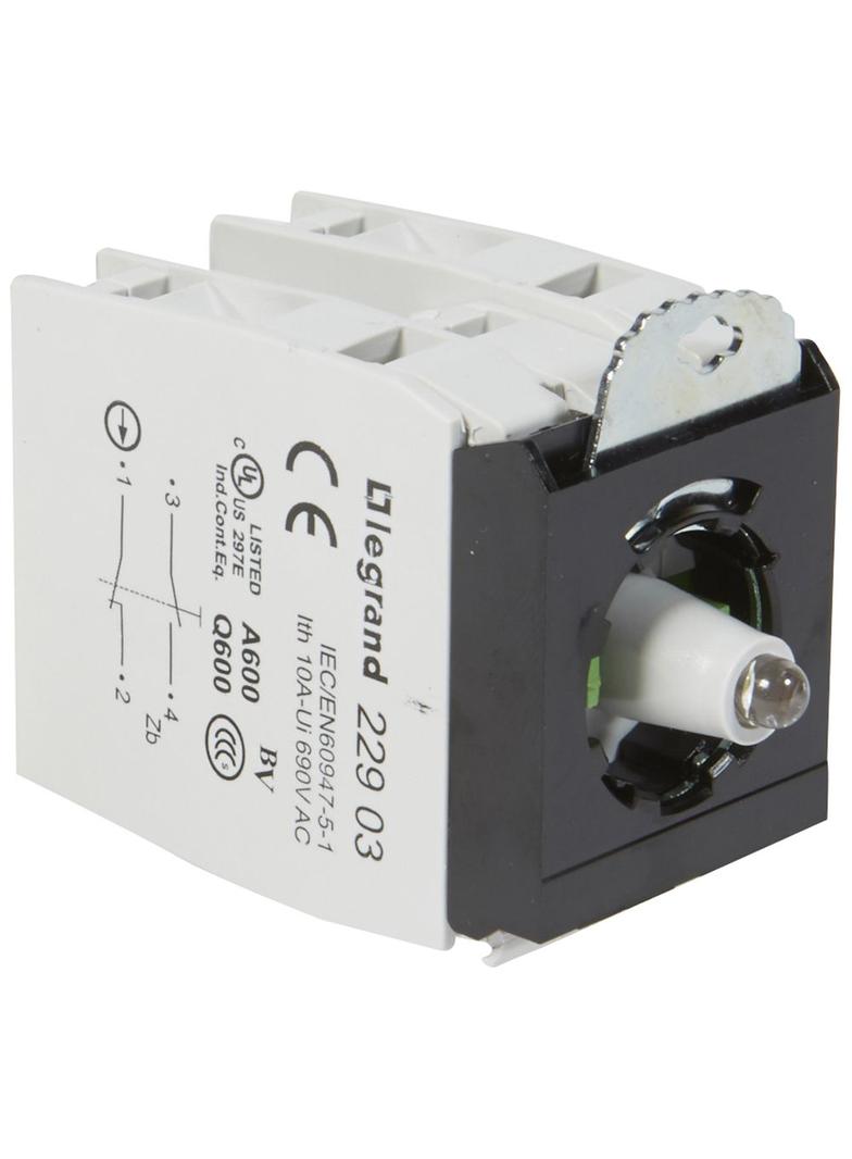 OSMOZ KORPUS KOMPLETNY, GŁÓWKA PODŚWIETLANA BIAŁA 24 V, 2R/Z + UCHWYT POTRÓJNY ZACISKI ŚRUBOWE, Legr