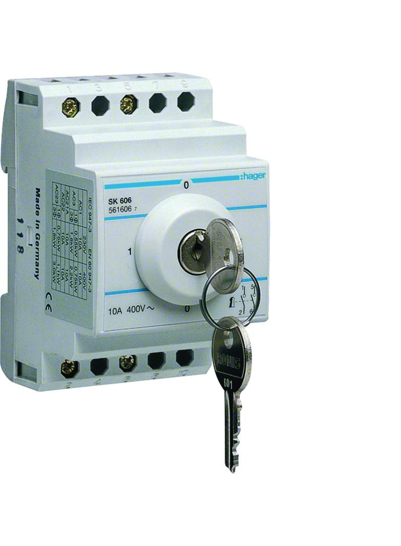 Łącznik kluczykowy 2P I-O-II-O 10A 400V SK606 HAGER