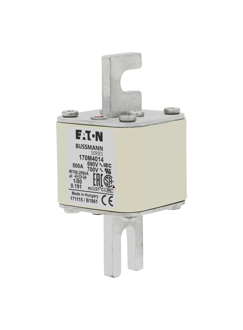 500A 690V 1/80 aR INDICATOR FUSE Wkładka szybka 500A AC 690V DIN 1 53x53x108 mm aR DIN, 170M4014 EAT