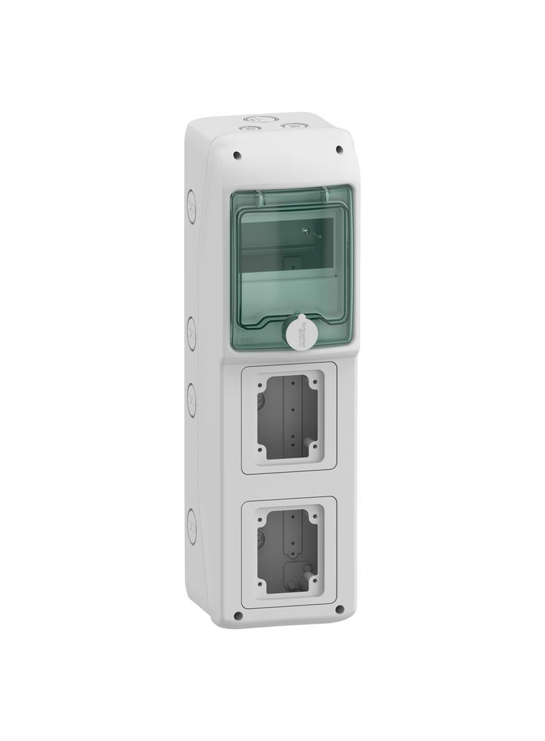 Rozdzielnica natynkowa 1x5 Mureva (dawna Kaedra) IP65 gMRV-1-5-NT-T/2 2 otwory 90x100mm 13178 Schneider