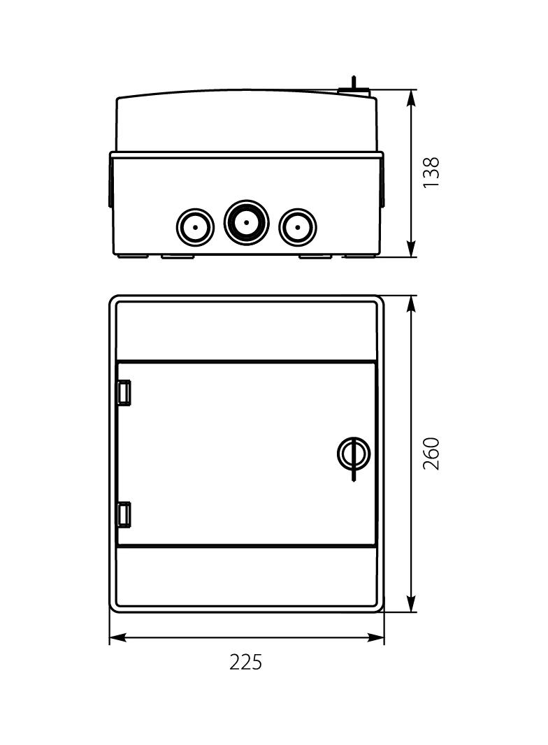 Rozdzielnica hermetyczna natynkowa 1x6 IP65 500VAC/1000VDC RH-36.6 OPATÓWEK