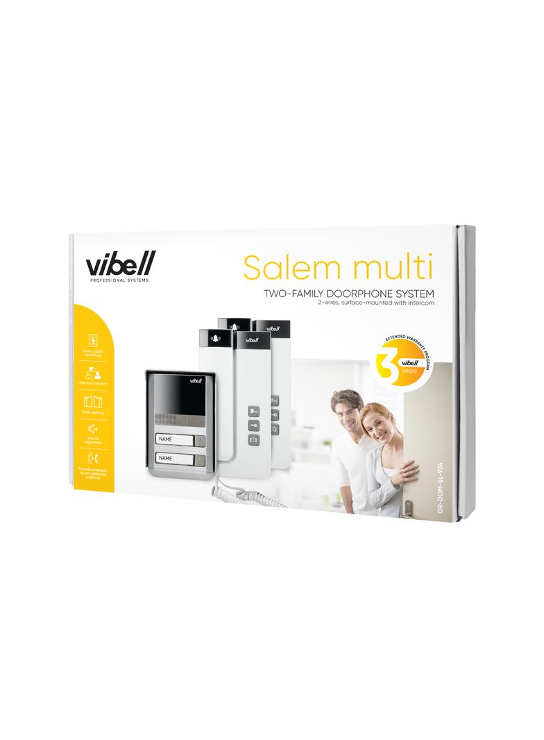 Zestaw domofonowy 2-rodzinny 2-żyłowy natynkowy SALEM MULTI OR-DOM-SL-924 ORNO