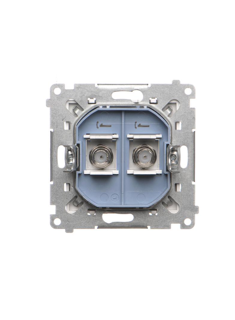 Simon 55 Gniazdo antenowe typu /F/ podwójne Do instalacji indywidualnych Biały mat