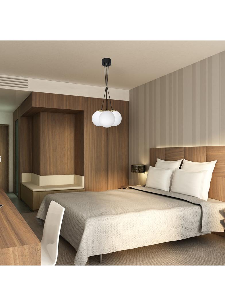 Milagro lampa wisząca Sparta 3xE14 czarno/złota MLP6499