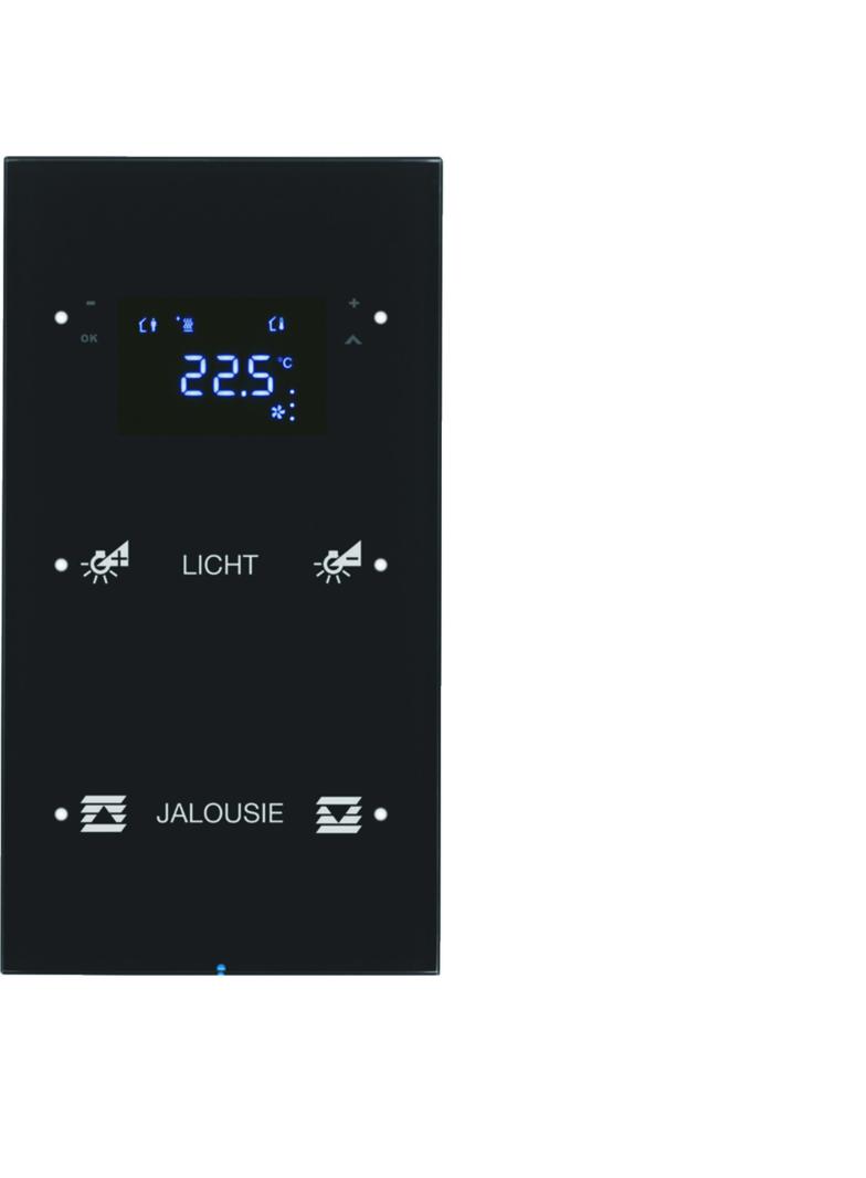 BERKER R.3 Sensor dotykowy podwójny z regulatorem temperatury konfigurowalny szkło czarny 75642155 H