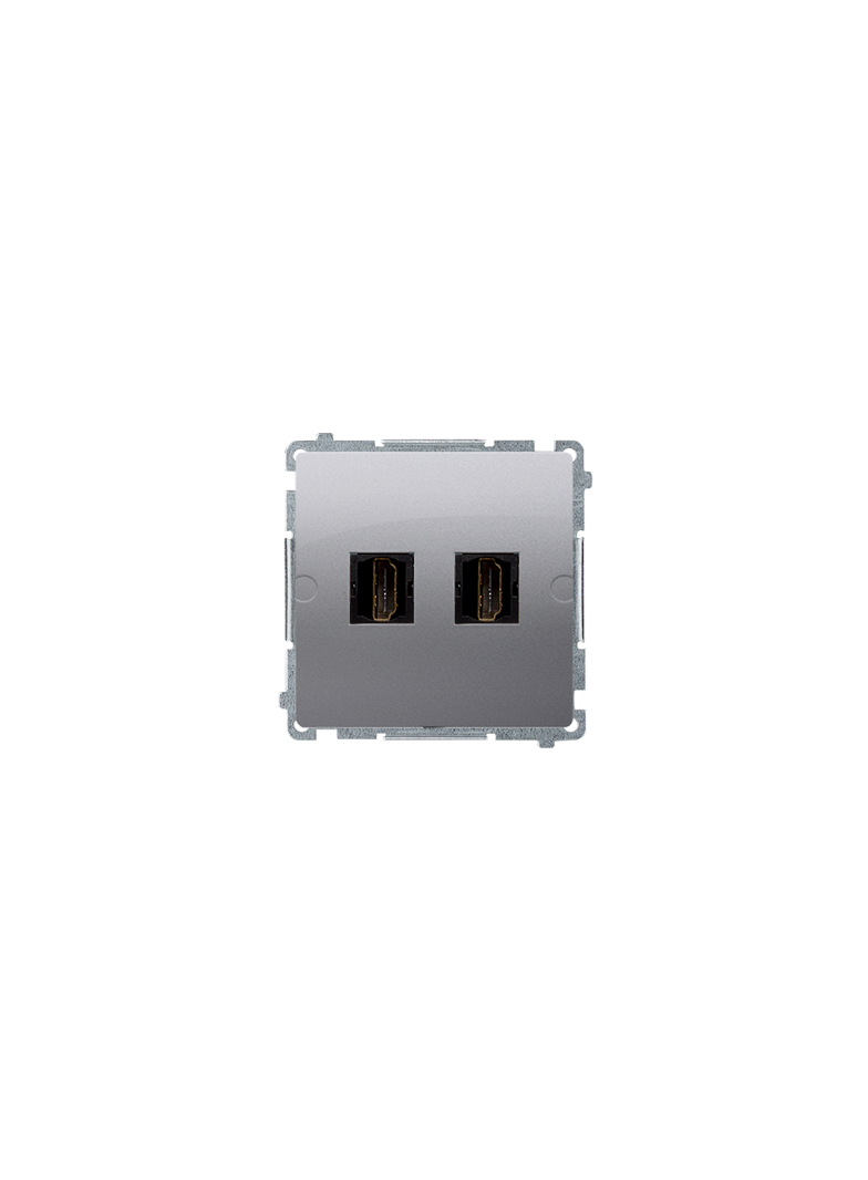 Simon Basic Gniazdo HDMI podwójne srebrny mat BMGHDMI2.01/43 KONTAKT