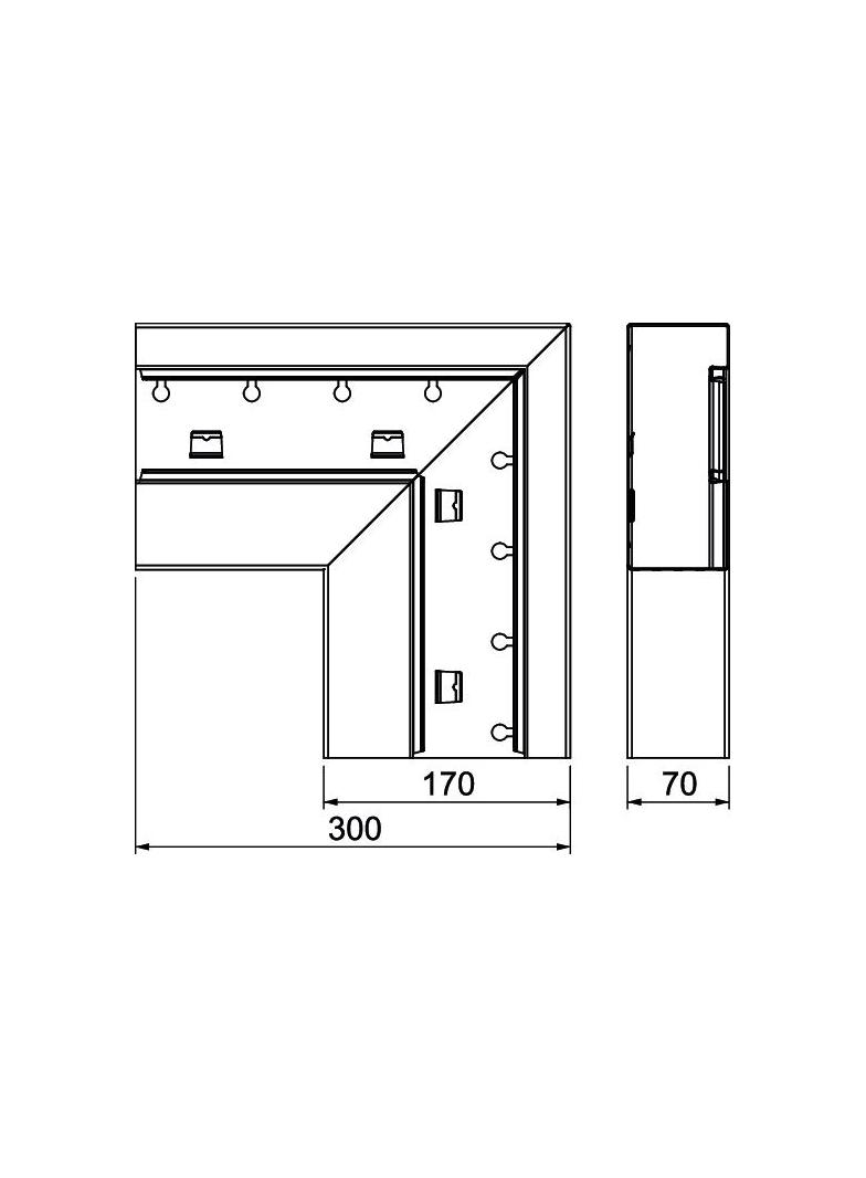 GS-AFF70170RW, Naroże płaskie 70X170 CZ.B.