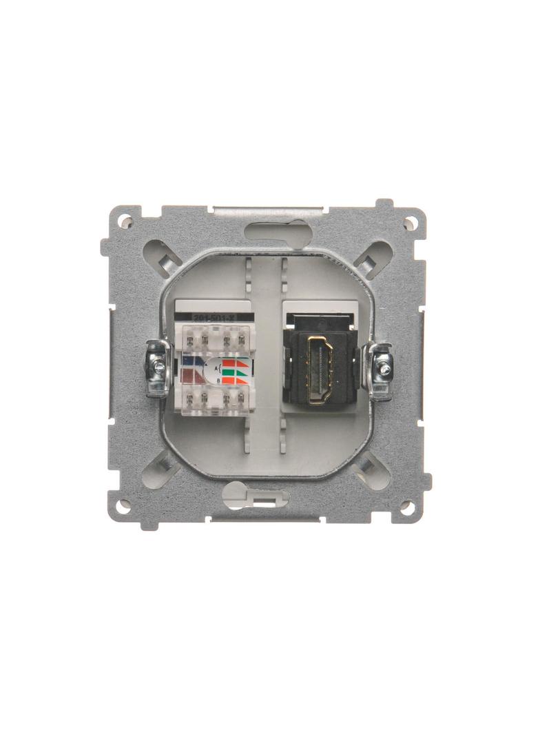 Simon Basic Gniazdo HDMI + RJ45 kat.6. stal inox BMGHRJ45.01/21 KONTAKT