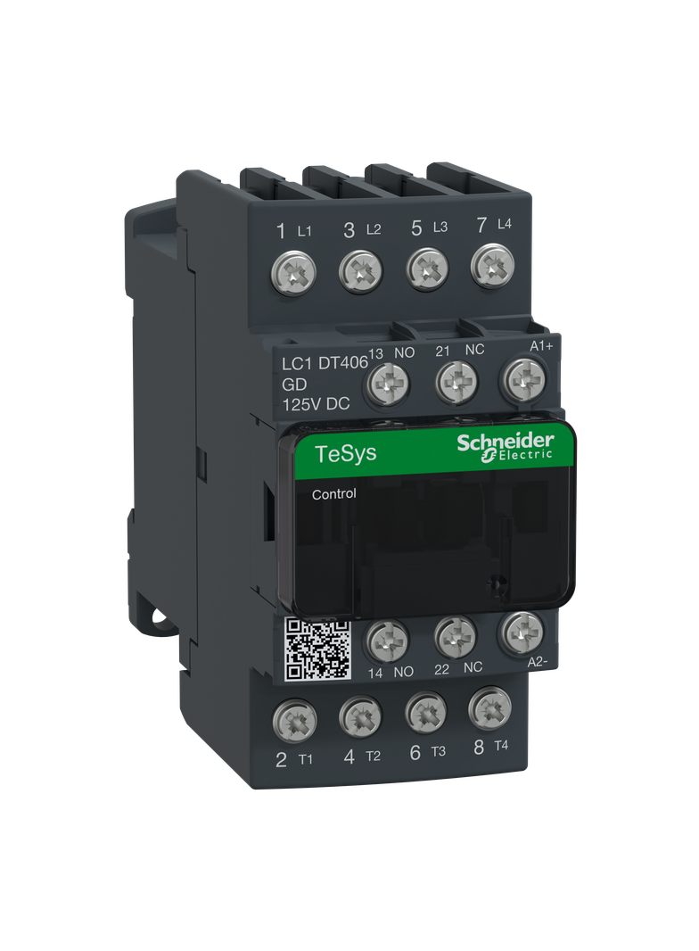 Stycznik mocy TeSys D AC1 40A 4P 1Z 1R cewka 125VDC zaciski śrubowe LC1DT406GD Schneider