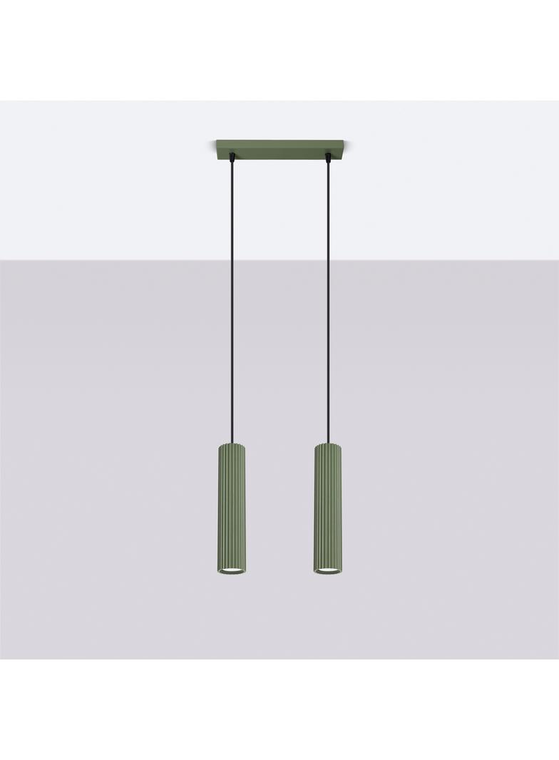 Sollux Lampa wisząca KARBON 2 zielona oliwka SL.1612
