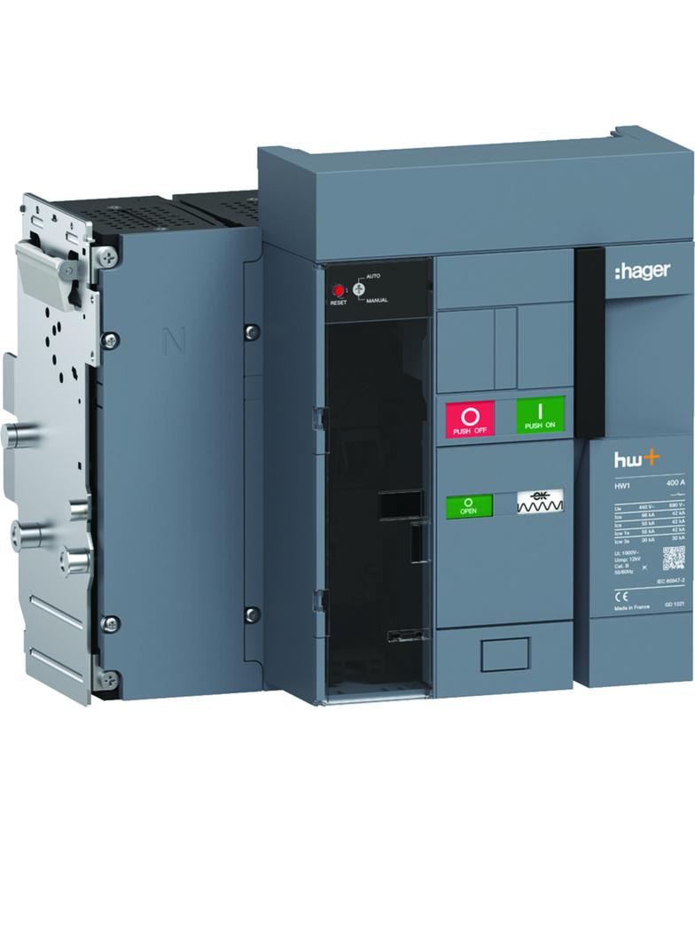 ACB HW1 66kA 400A 4P Wyłącznik wysuwny do wyzwalacza sentinel Energy HW1E404DE HAGER
