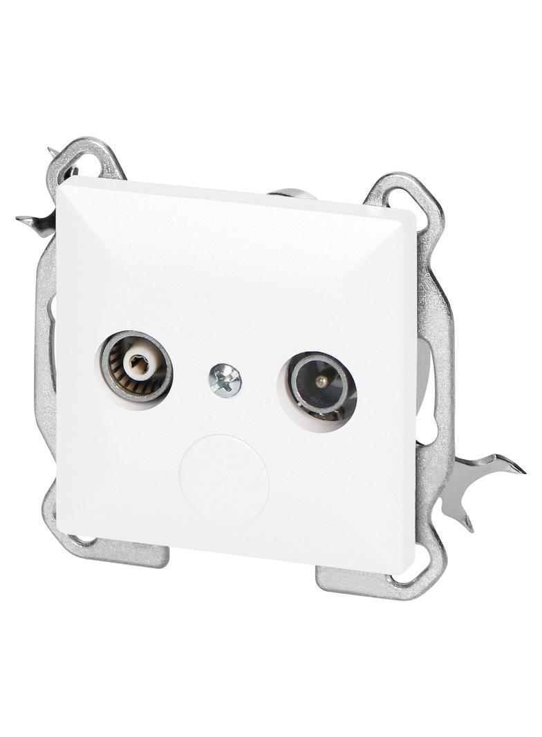 Gniazdo abonenckie "RTV" Pearl, 1,5dbt, GAP-P/K, biały