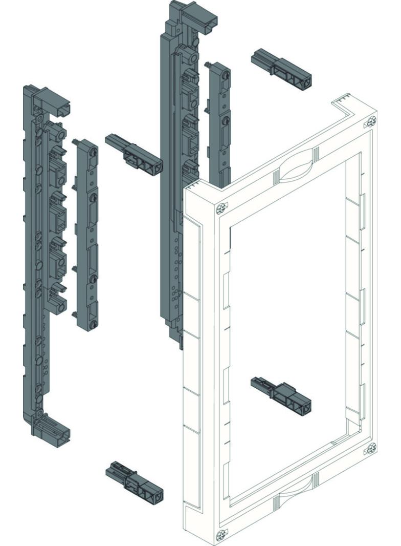univers N Blok dla szyn zbior.poz. 60mm 3p. 3xNH00 listwowe 450x250 odejścia dół UE31B3N HAGER
