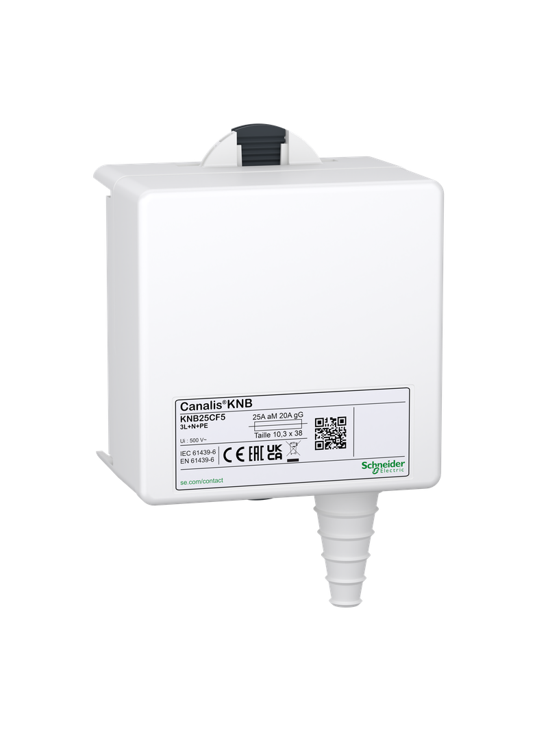 Canalis KN, kaseta odpływowa bezpiecznik NF 10x38mm 3L+N+PE 25A
