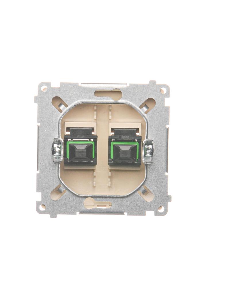 Simon Basic Gniazdo światłowodowe / optyczne podwójne SC/APC beż