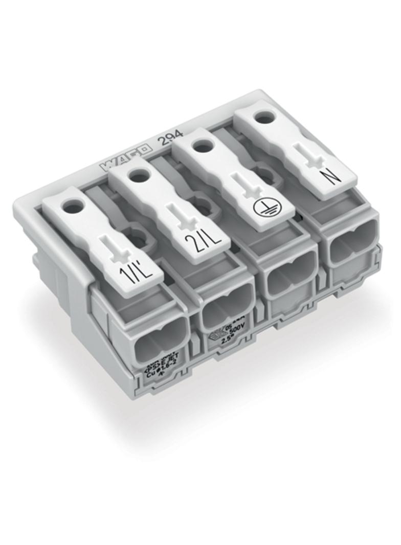 złączka zasilająca 4-biegunowa ze stopkami bez styku PE