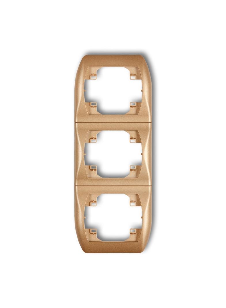 TREND Ramka pionowa potrójna złoty metalik