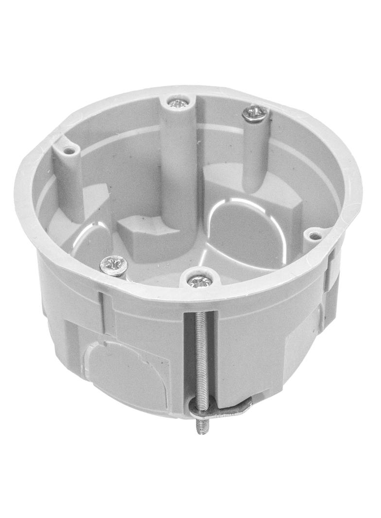 Puszka instalacyjna do płyt gipsowych fi 60 Lux płytka, z wkrętami, biała