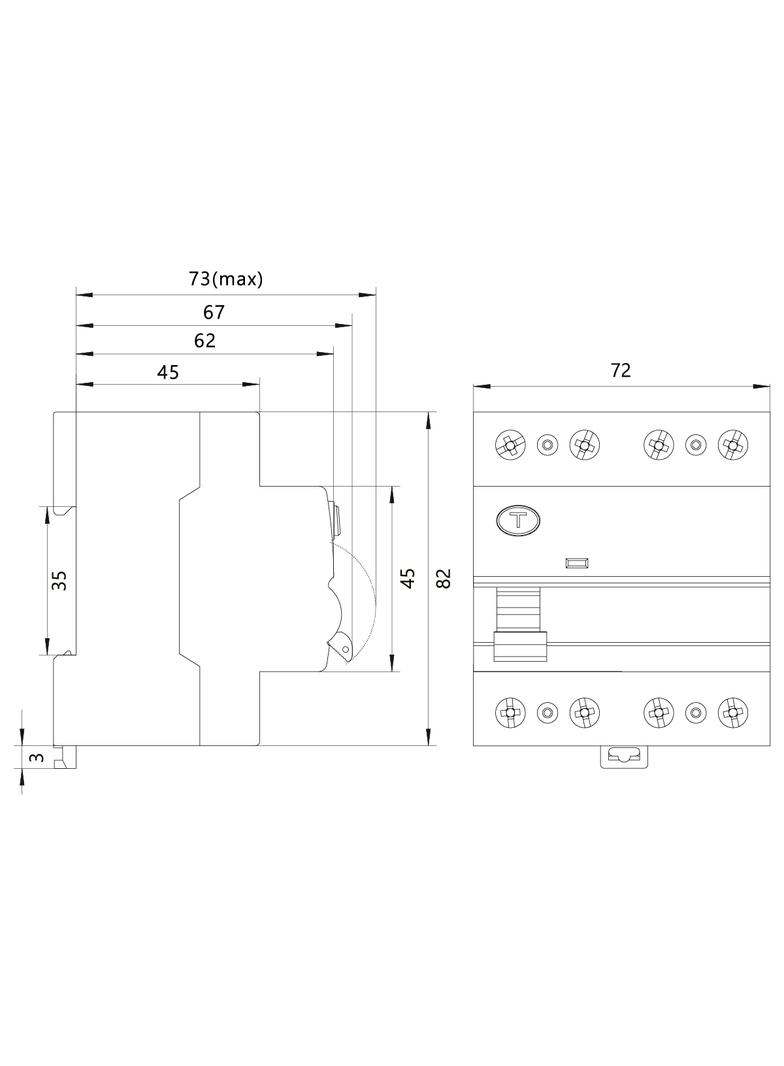 Wyłącznik różnicowoprądowy 3P+N 25A 30mA typ AC RCD/25A/4P 87.846 OPATÓWEK