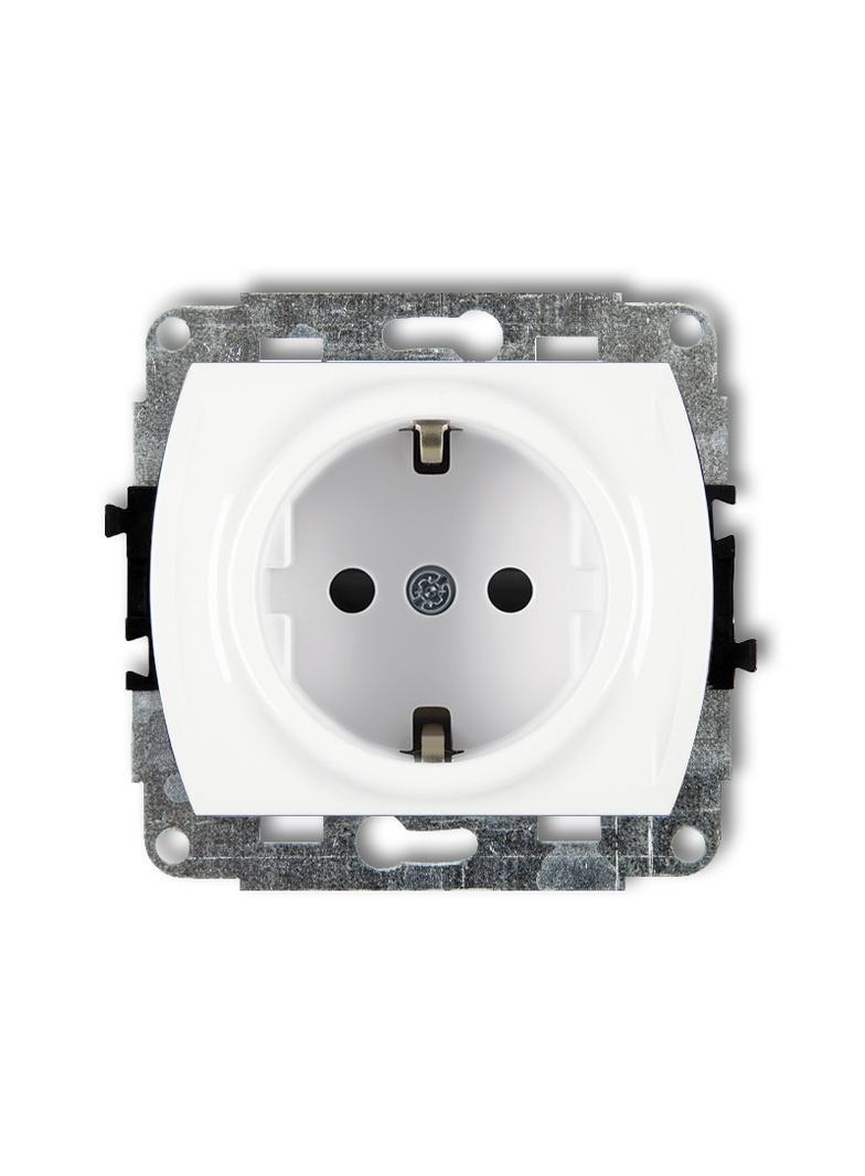 TREND Mechanizm gniazda pojedynczego z uziemieniem SCHUKO 2P+Z (przesłony torów prądowych) biały