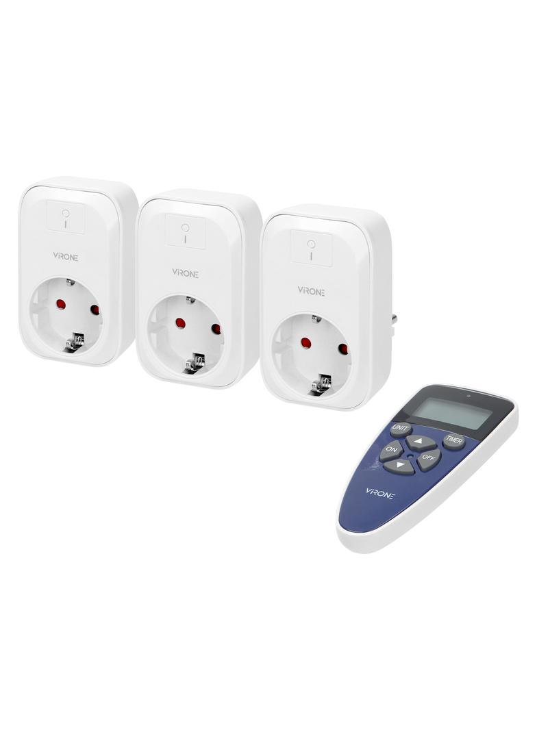 Zestaw gniazd bezprzewodowych sterowanych pilotem z funkcją timera 3+1 Schuko RS-1(GS) ORNO
