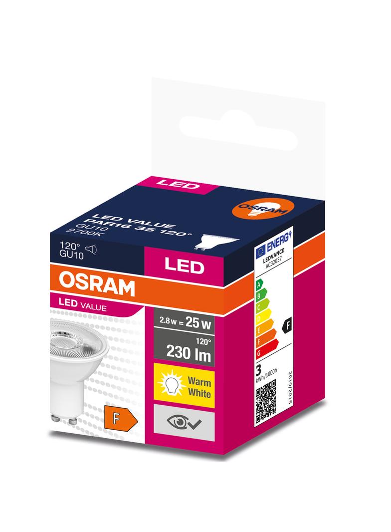 Lampa LED VALUE non-dim PAR16 35 120° 2,8W 827 230V GU10