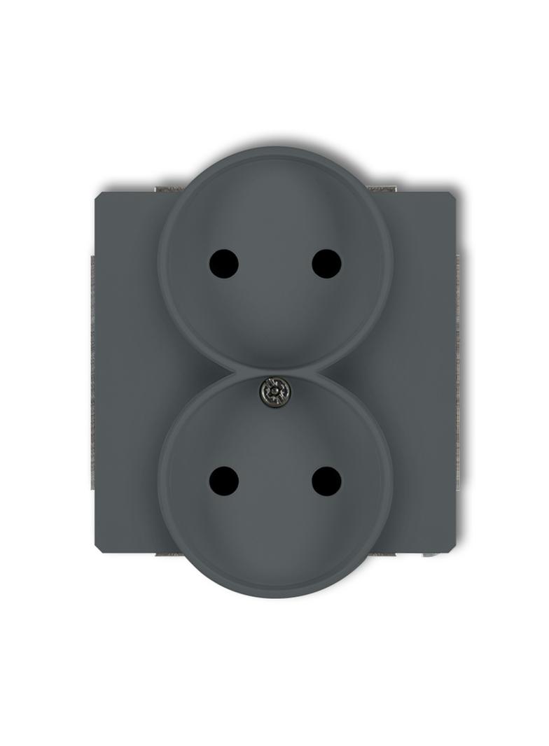 DECO Mechanizm gniazda podwójnego do ramki DECO Soft bez uziemienia 2x2P (przesłony torów prądowych)