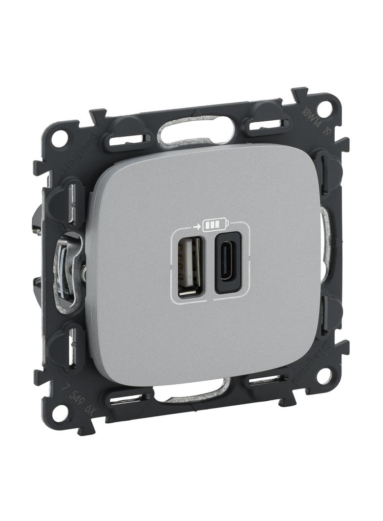 VALUR:AL ŁADOWAR 2XUSB A+C 3A, Legrand