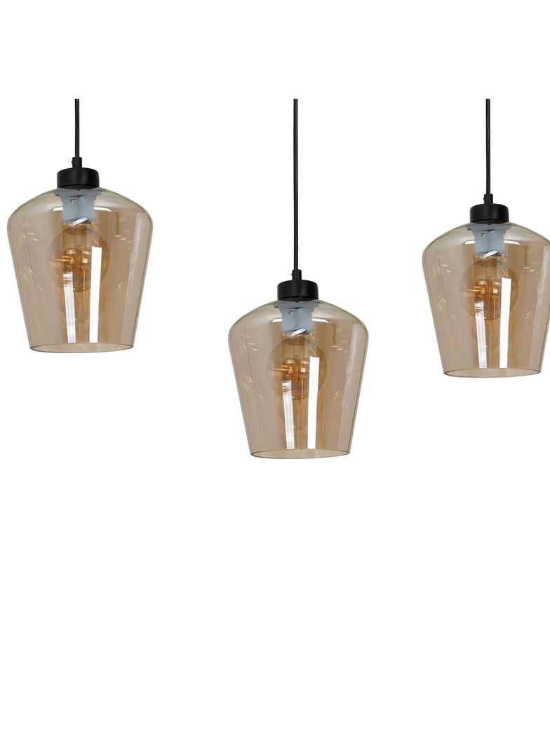 Milagro lampa wisząca Santiago Amber 3xE27 czarna MLP6610
