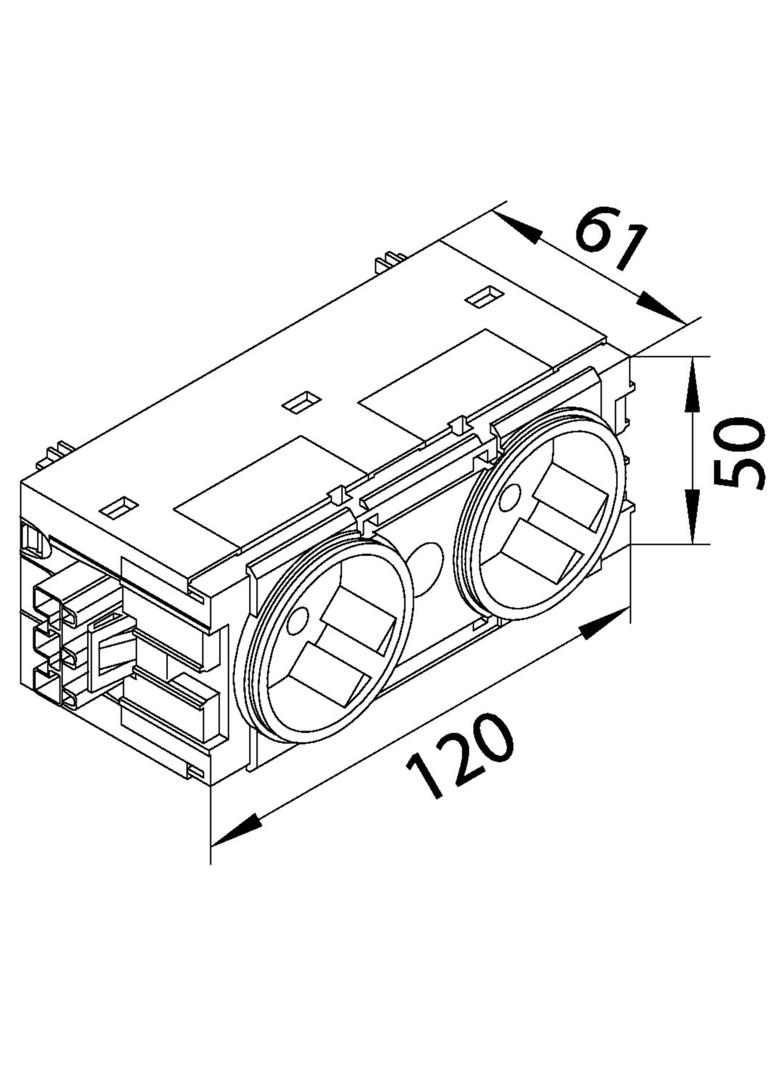 tehalit.WA Gniazdo SCHUKO 2-krotne 45st. WAGO C-profil antracyt GS20109011 HAGER
