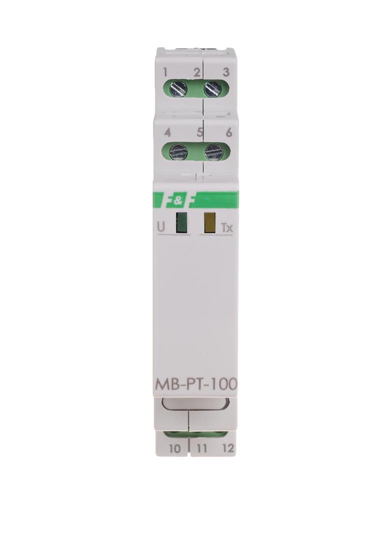 Przetwornik pomiaru temperatury z wyjściem MODBUS RTU dla PT-100 bez sondy MAX-MB-PT-100 F&F
