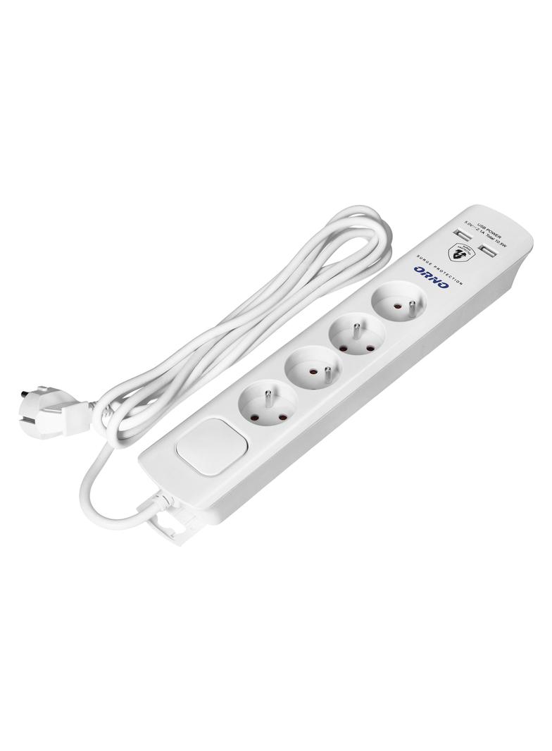 Listwa przeciwprzepięciowa 4 gniazda kabel 3x1,0mm2 3m z wyłącznikiem podświetlanym dwutoro OR-AE-13