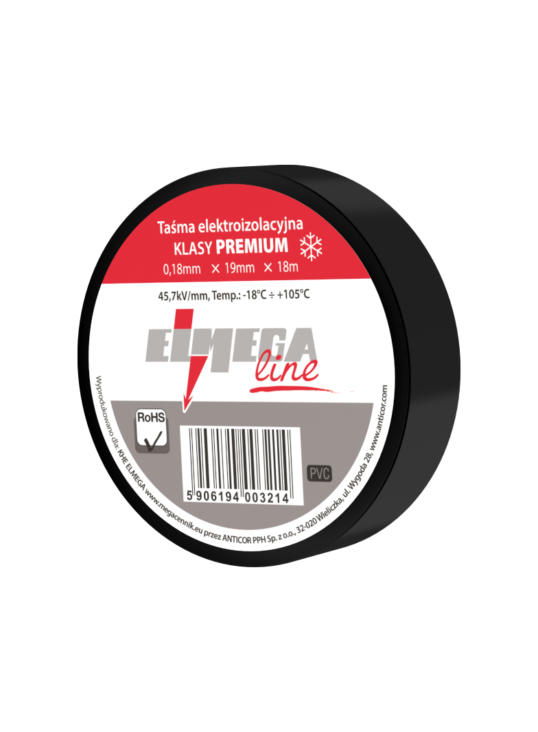 TAŚMA ELECTRIX 200 PREMIUM CZARNY 19mm*18m