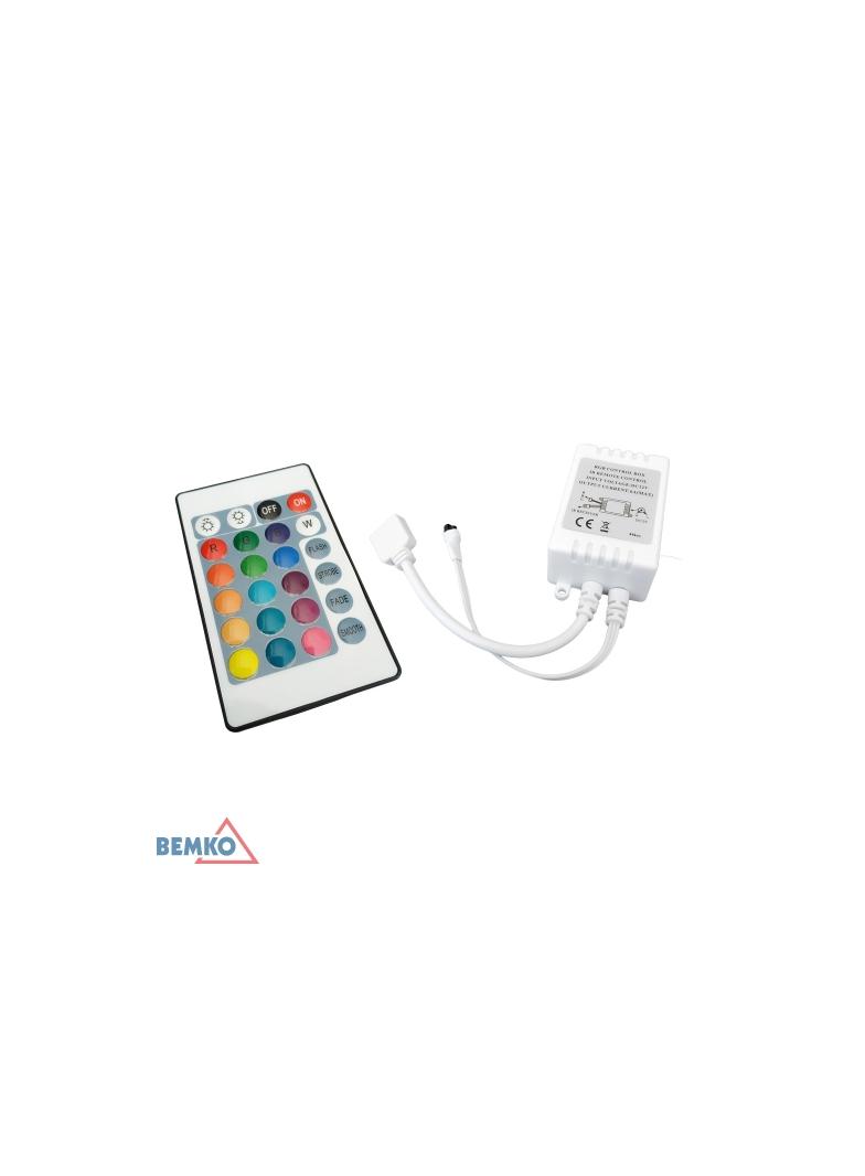 STEROWNIK LED IR 72W Z PILOTEM 24 PRZYCISKI RGB