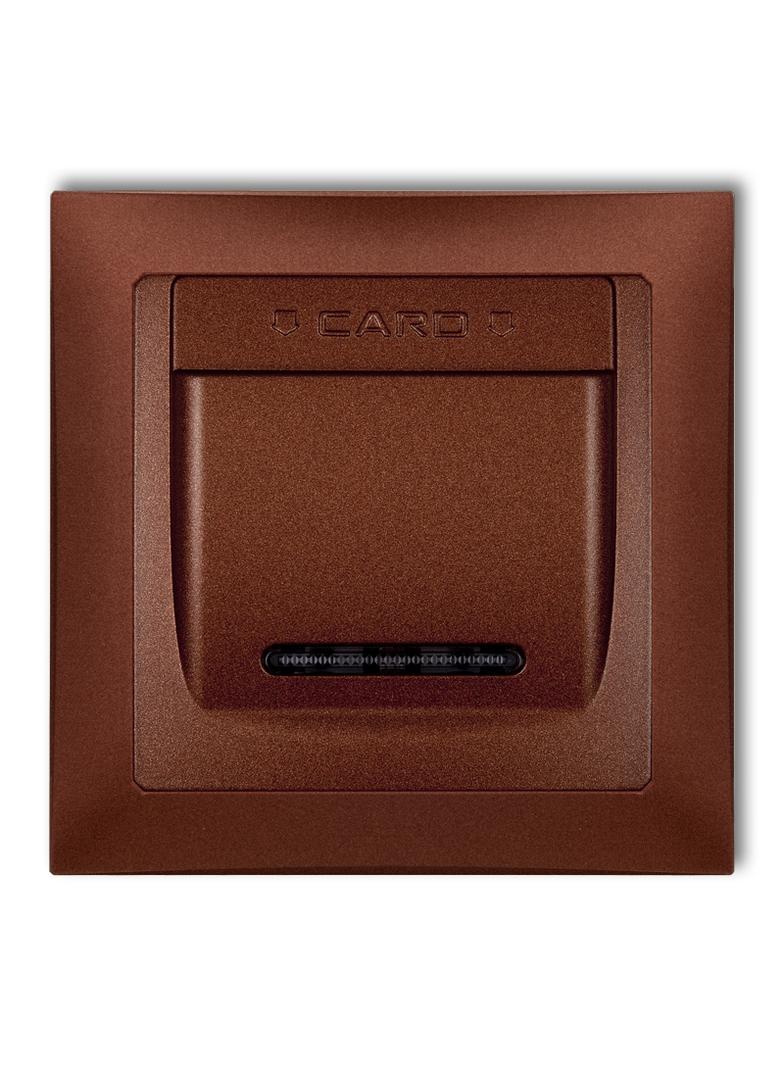 DECO Łącznik hotelowy z ramką uniwersalną pojedynczą z tworzywa DECO Soft brązowy metalik