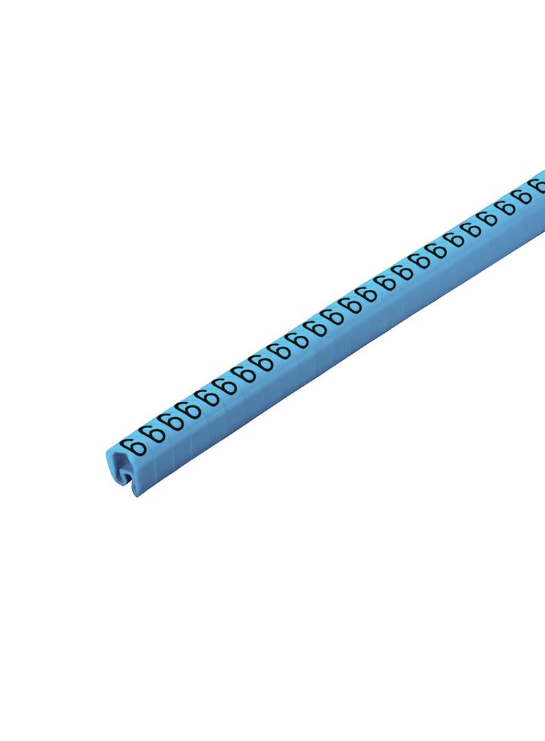 CLI C 2-4 BL/WS 6 CD System kodowania kabli, 4 - 10 mm, 7 mm, Nadrukowane znaki: Liczby, 6, PVC, miękkie, bez kadmu, niebieski /250szt./ 1568261521 WEIDMÜLLER