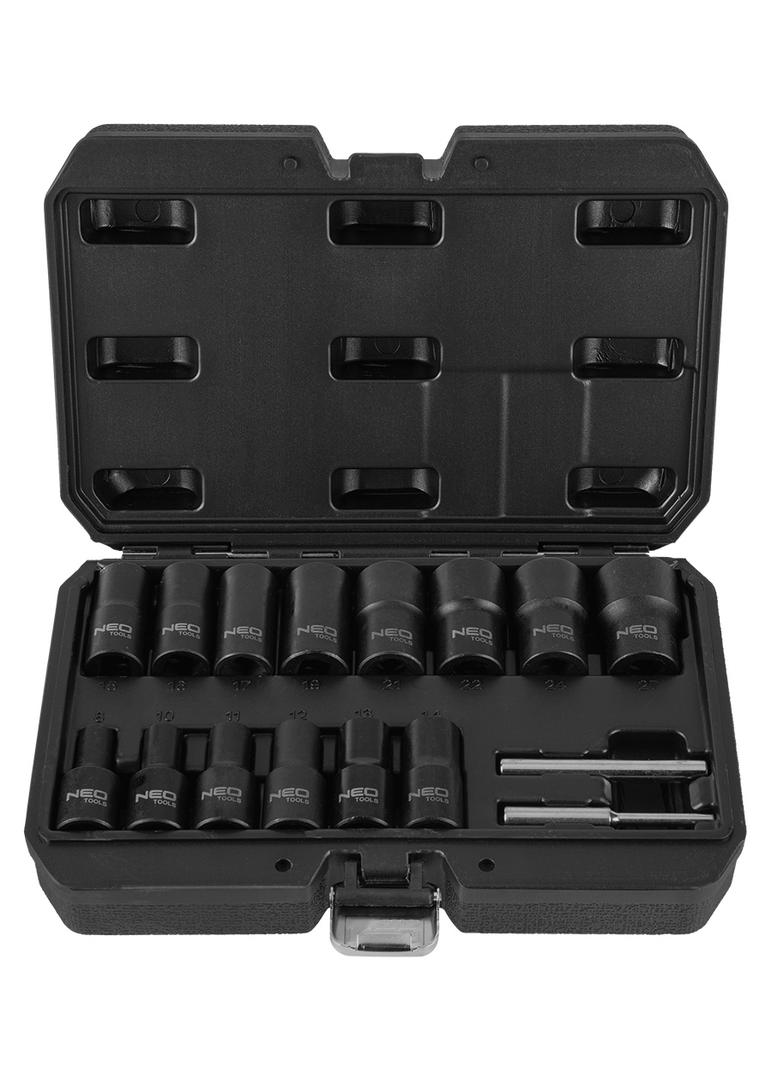 Nasadki 1/2", do uszkodzonych nakrętek - zestaw 16 szt.