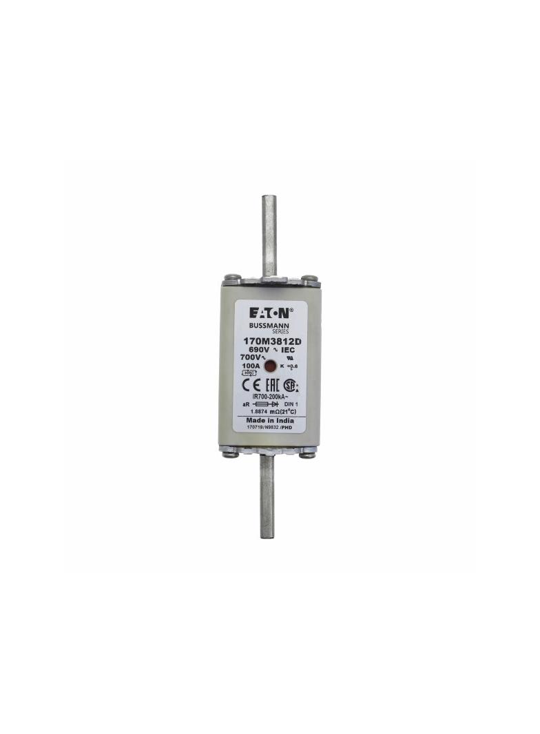 FUSE 100A 690V aR DIN 1 HSDNH Wkładka szybka 100A 690V aR DIN 1 podwójny wskaźnik 170M3812D EATON