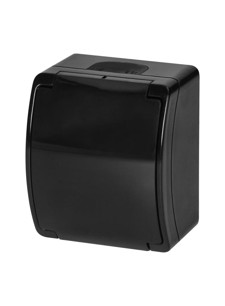 Gniazdo pojedyncze 2P+Z Schuko AQUATIC IP44 czarny OR-OE-7105(GS)/B ORNO