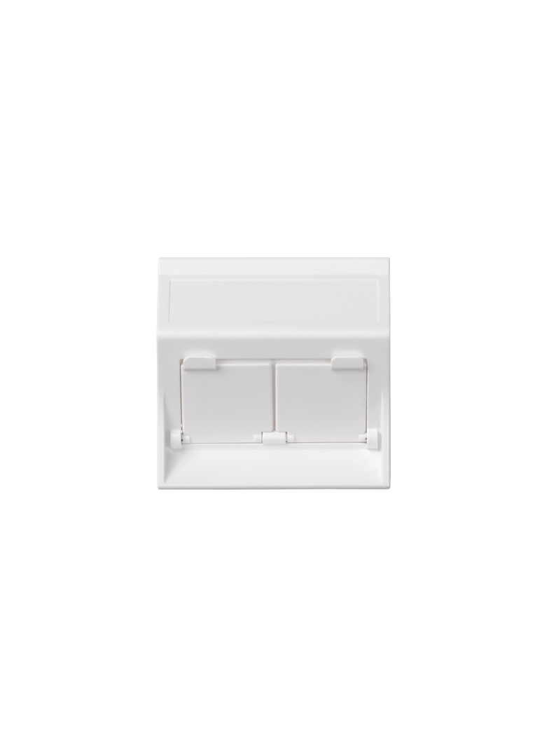 Simon Connect Płytka S500 2x RJ z osłonami skośna do adapterów MD czysta biel